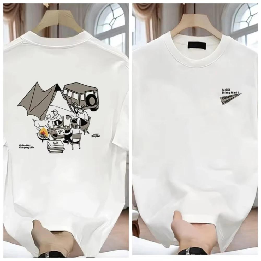 Unisex Camping Graphic TShirt Short Sleeve Loose Casual Tee For Unisex Unisex Outdoor Printed Crewneck Apparel S
