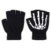 1Pair Fashion for Men Women Luminous Gloves Skull Claw Bone Party Supplies Halloween DIY Decoration Keep Warm Half-finger Gloves