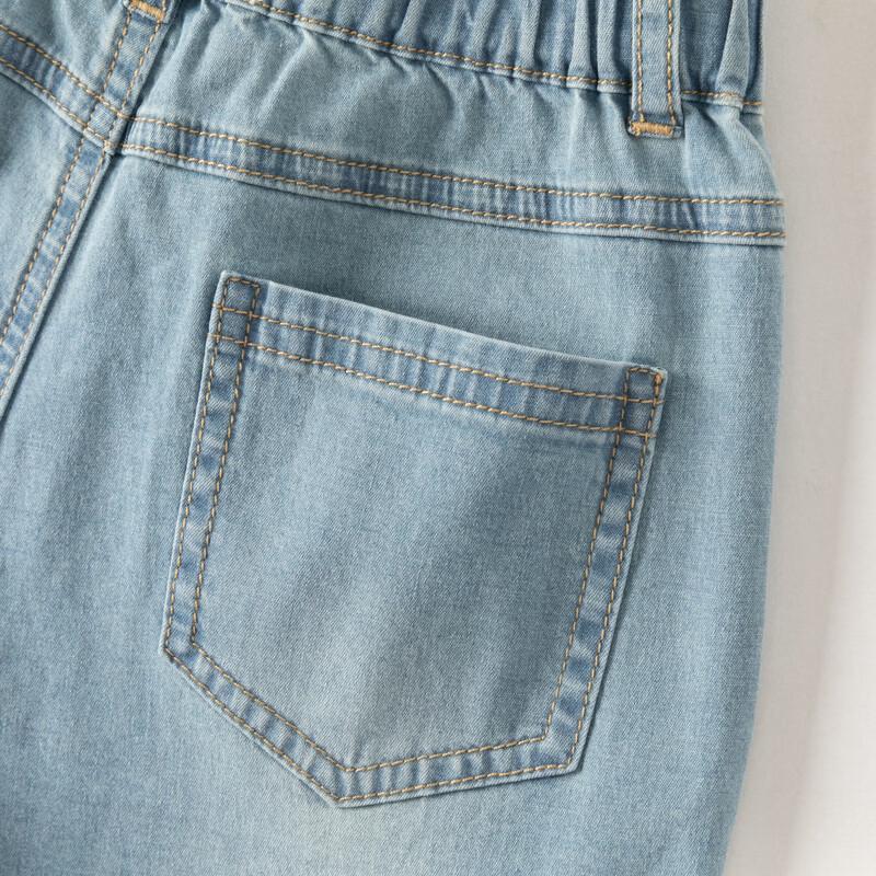 DAVE&BELLA Girls' Thin Straight-Leg Denim Jeans