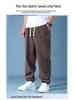 Men's Plus Size Cotton Fleece Pants: Spring/Autumn Straight-Leg Loose Fit for Casual Sportswear