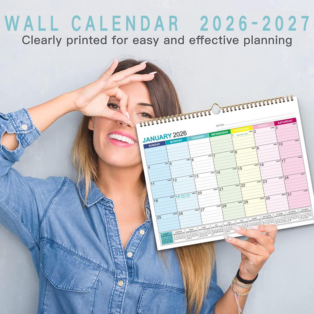 2026 English Minimalist Wall Calendar - Wall-Mounted Design