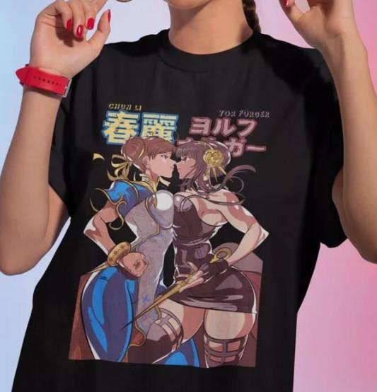 Chun Li T-shirt Street Fighter vs King Of Fighters Snk Anime Gift Shirt S-5XL XXXL