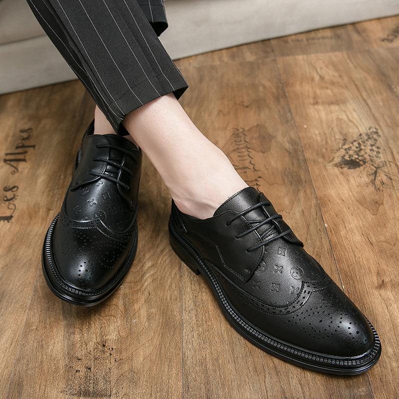 2025 Autumn New Men's Business Formal Men's Shoes Korean Version Casual British Pointed Head Height-increasing Leather Shoes