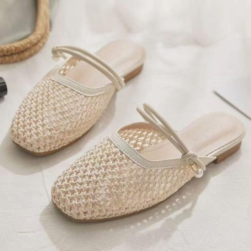 

Плетение полый средний каблук темперамент светская львица весна и лето верхняя одежда сексуальная дышащая верхняя одежда плоская подошва сумка голова полушлепанцы женские 40