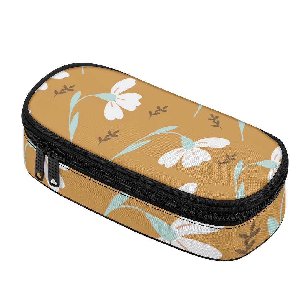 Pen Case Spacious Storage 300D Polyester Secure Zipper Closure with Mesh Pocket Removable Divider and Pen Slots for Everyday Study