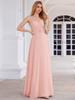 Ever-Pretty Women's A-Line Cross Back Sleeveless Pleated Chiffon Bridesmaid Dress With Embroidery Decoration