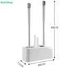 4-in-1 Wall-Mounted Toilet Cleaning Brush Set|Space-Saving Bathroom Brush Kit with Holder (All-in-One Toilet Cleaning Tools)