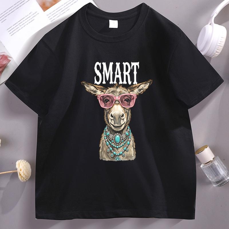 Smart Ass Donkey T Shirt Comfortable Cotton Short Sleeve Unisex Sarcastic TShirt Round Neck Graphic Tee Streetwear