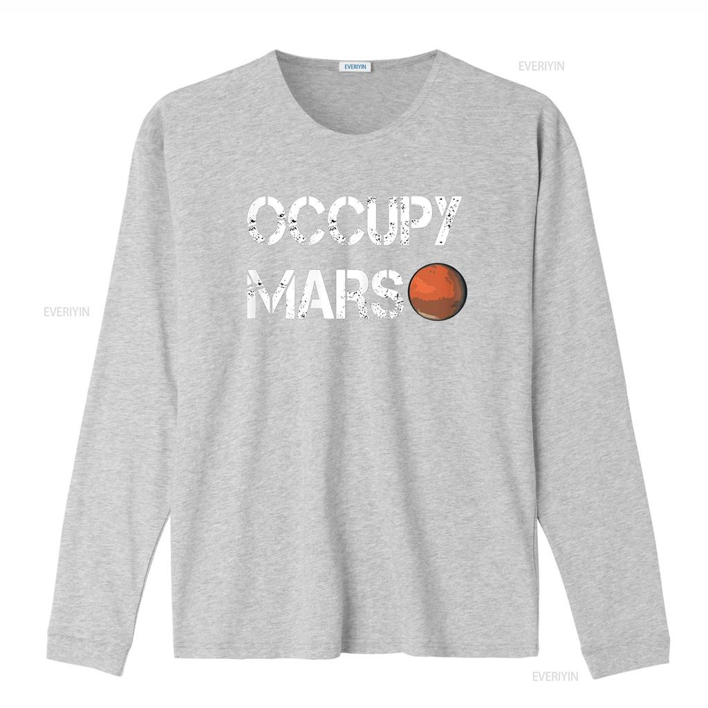 The Explorer Occupy Mars Space T Shirt vintage Washed Soft streetwear Versatile Slightly graphic Unisex homme Stylish