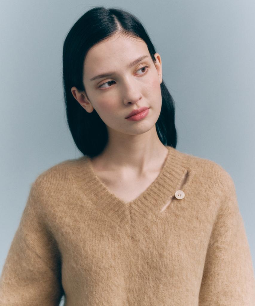 Seteo Two-Tone Mohair Blend Knit Heritage Brown