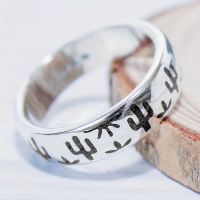 

1 шт. Модное винтажное кольцо с кактусом Модная бижутерия 10 серебряный
