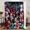 Deer and Bunny Among Floral Dreams Print Blanket Soft and Cozy Perfect for the Living Room Bed Sofa or a Nap,gift