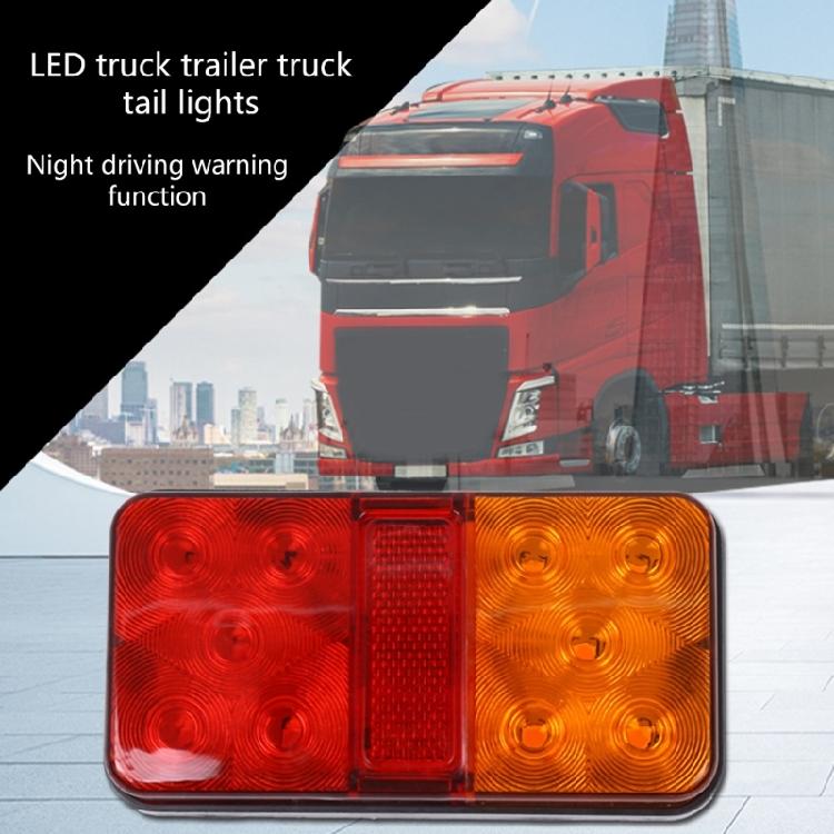 2Pcs Amber Red Taillight LED Trailer Tail Light for Truck Camper Shockproof