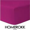 Set of 3 Fitted Sheets 160 X 200 Cm 100% Cotton FUSHIA / PALE PINK / RED - HOMEROKK