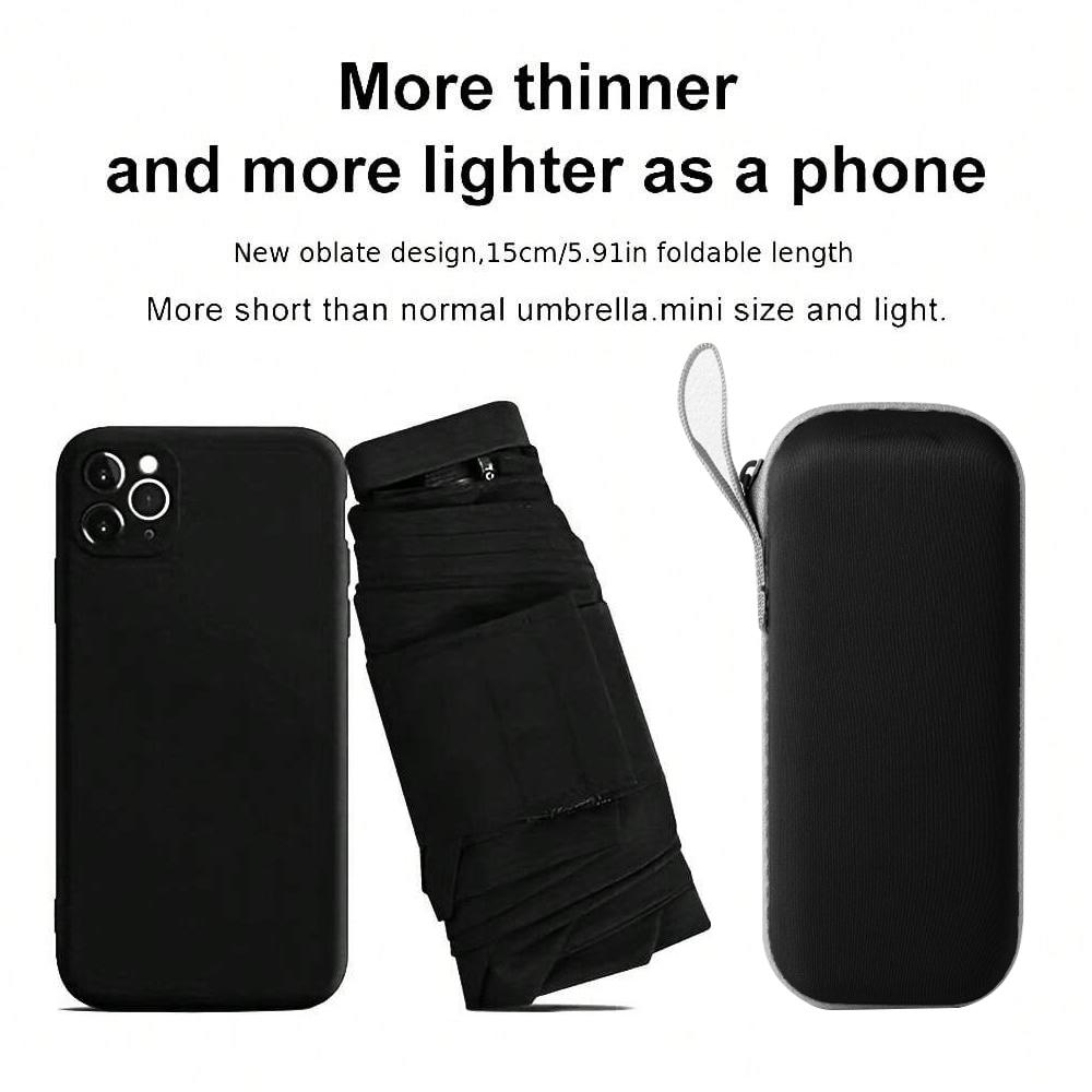 Mini Umbrella Capsule Umbrella Rain and Sun Protection Outdoor Travel Portable Sunshade Umbrella with Storage Box Zwq