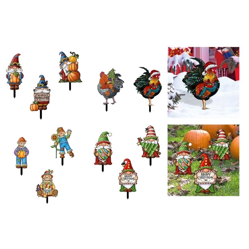 Eye Catching Ground Plug Party Garden Decorative Stakes Party Scene Thanksgiving Day Outdoor Floor Insert For Yard Lawn
