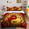 Golden Dragon Yin Yang Set Soft Comfortable Duvet Cover Bedding Set Included 1*Duvet Cover & 2*Pillowcases, Gift