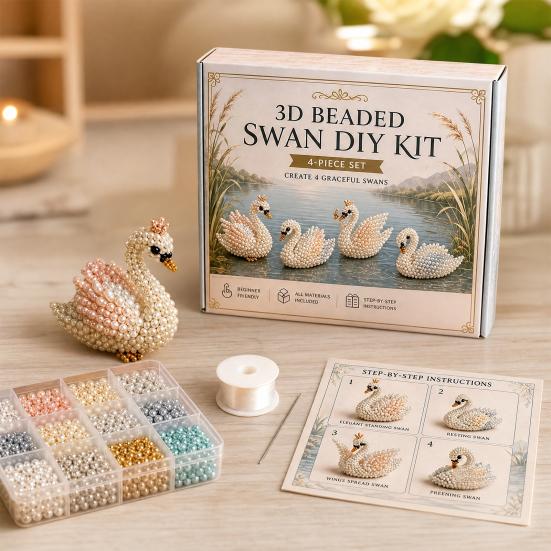 Beaded DIY Kit, Cute Mini Figures, Relaxing Craft Project, Vibrant Textures Craft Kit for Craft Beginners Enthusiasts
