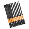 10Pcs Impact Hex Head Allen Wrenches Drill Bit Set 100mm H1.5-H8 Hex Shank Steel Hex Screwdriver Bit for Assembling