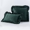 Ruffled Edge Minimalist Solid Color Velvet Pillow Cover For Home Decor Sofa Bed Throw Cushion Window Seat Lumbar Support Pillow Case