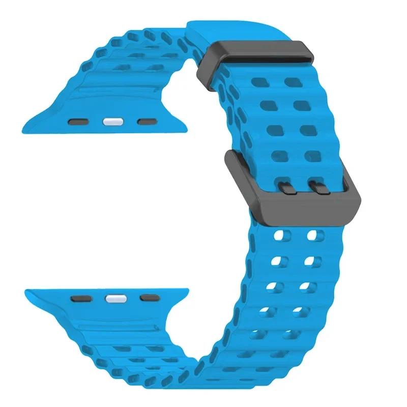 Cinturino in Silicone per Apple Watch Ultra 2 49mm 46 45 44 42mm 38mm 41mm 40mm Cinturino Sportivo per IWatch Serie 9 8 7 6 SE 5 4 3 2 Correa