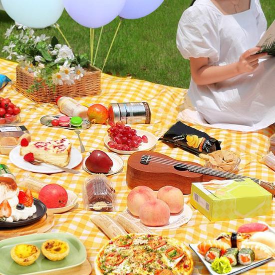 Outdoor Picknickdecke Wasserdicht Sanddicht Stranddecke Extra Groß Tragbar Rechteckig Faltbar Camping Feuchtigkeitsbeständige Matte mit Tragegurt
