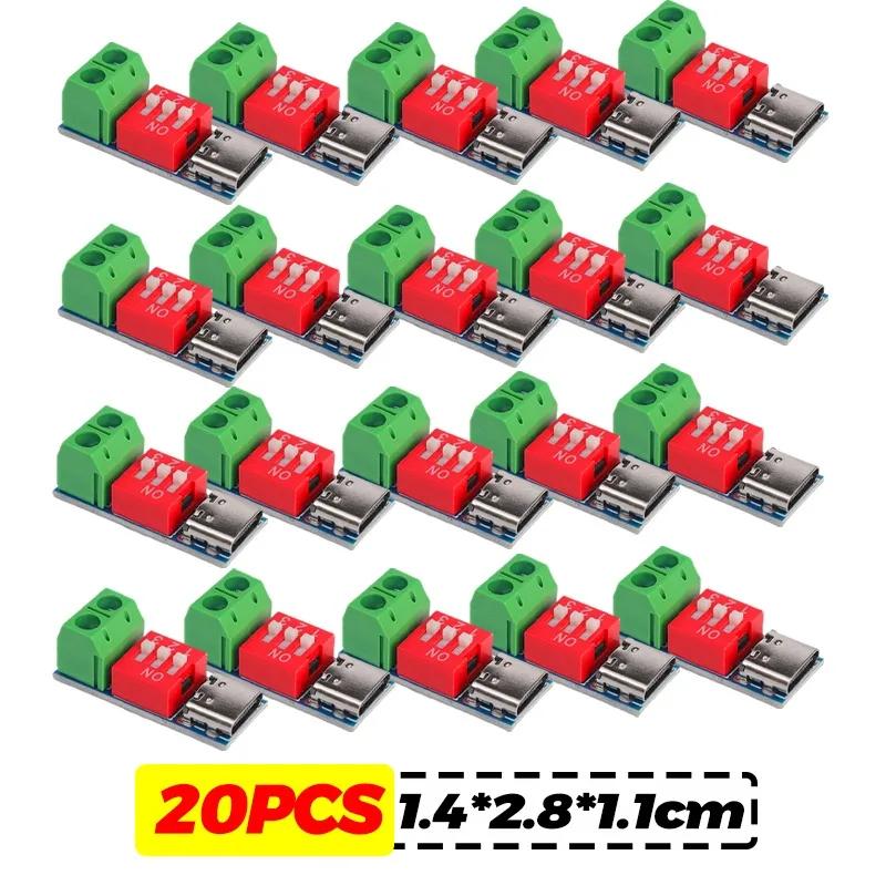 Typ-C PD QC Trigger 5V~20V Wählschalter Einstellung DC Spannungs-Stromversorgungsmodul Wählschalter Spannung Schnelllade-Täuschungsmodul