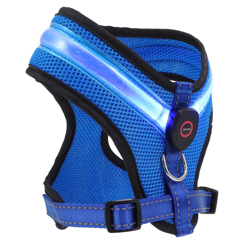 Breathable Pet LED Harness Rechargeable Dog Vest Practical Dog Traction Harness Walking The Dog