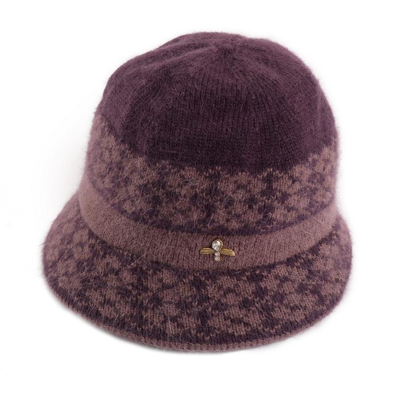 Autumn Winter Hats Women's Knitted Hat Mixed Color Fashion Thick Warm Hat All-match Bucket Hat