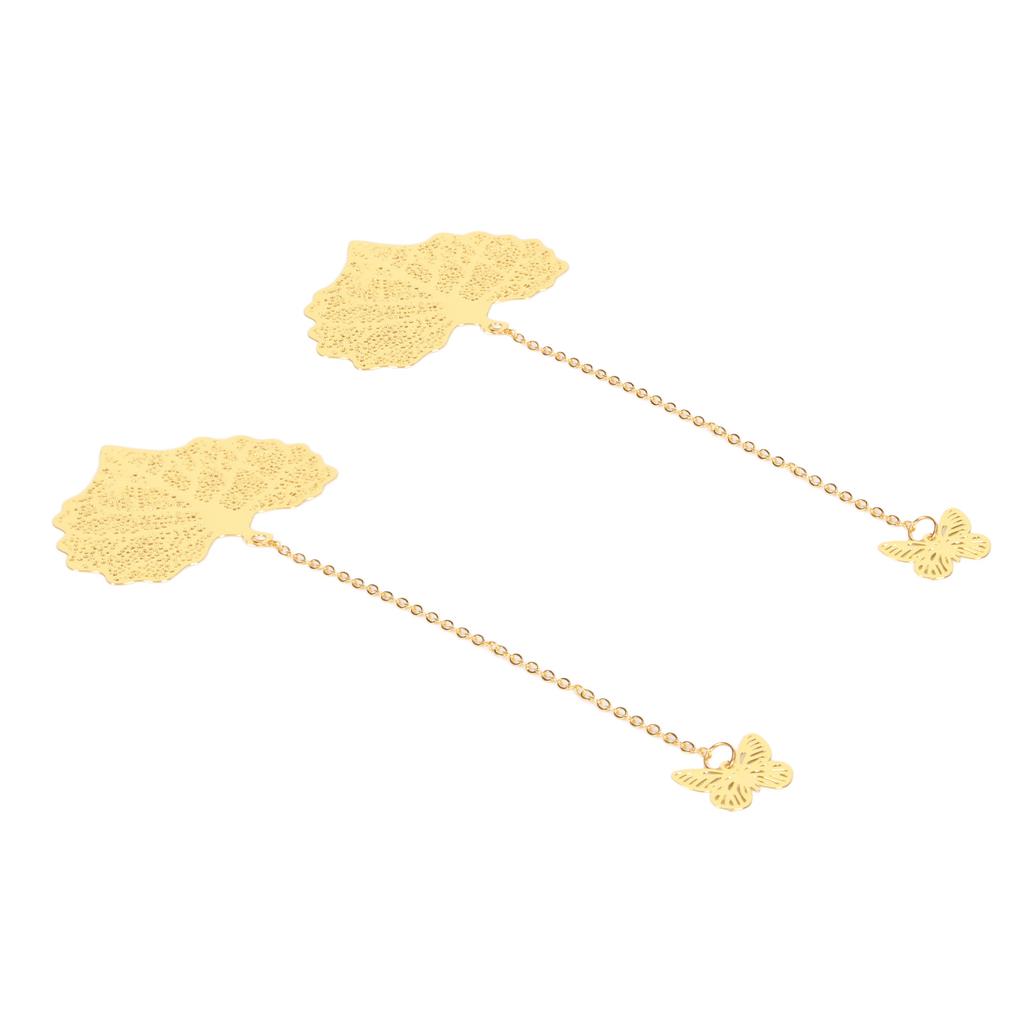 2pcs Leaf Vein Bookmark Metal Ingenious Vintage Thin Lightweight Hollow Leaf Bookmark for Household