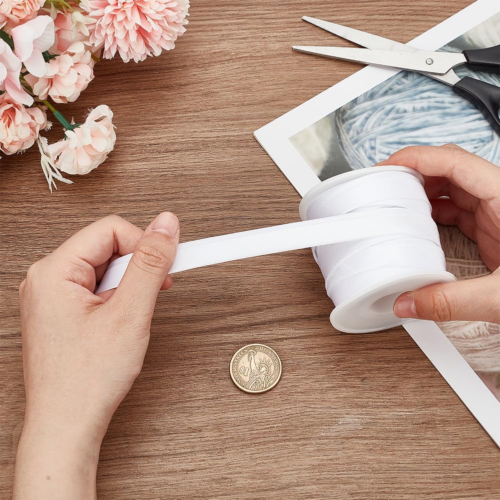 BENECREAT 13.5 Yard Satin Bias Tape, 5/8 inch Double Fold Satin Binding Bias Ribbon for Sewing, Decoration, Upholstery, Furniture, Piping and