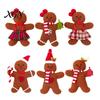 Christmas Wreath Embellishments 3 Pcs Mini Plush Gingerbread Man Ornaments, Small Stuffed Cute Xmas Tree Decor Decoration for Holiday Home Decor,
