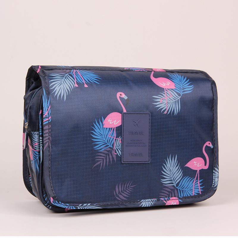 Large Portable Oxford Cloth Foldable Toiletry Bag with Hook for Travel and Business