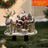 Christmas Reindeer Lawn Ornaments Elf Garden Stake, Santa Sleigh Acrylic Yard Stakes Sign, Outdoor Holiday Decoration for Pathway Winter Fairy