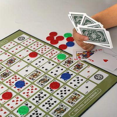 Jogos de Tabuleiro, Jogos de Tabuleiro de Estratégia Clássicos, Jogos de Festa, Jogos para Piquenique ao Ar Livre, Jogo de Tabuleiro Sequence Jumbo,Jogos de Tabuleiro,Jogo Sequence