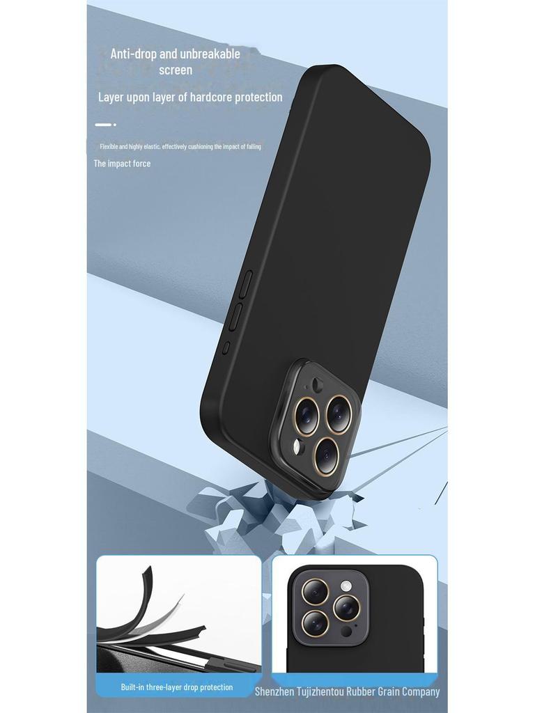 Crystal Lens Mobile Phone Case - Liquid Silicone Small Window for Apple 15 Pro Max, 14/13 Anti-fall Cover