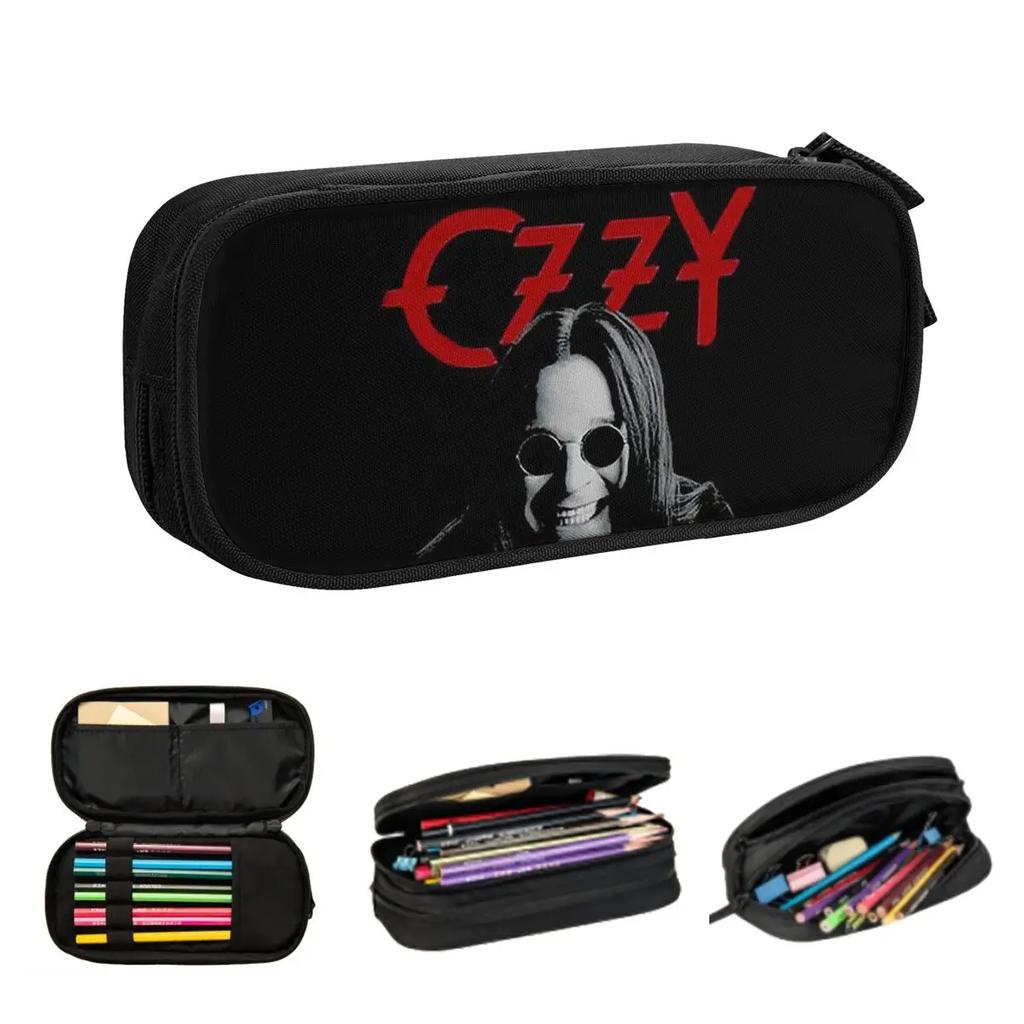 Ozzy Osbourne Merch Pencil Cases Large Capacity Pen Bags Pen Box Pencil Pouch For Boys Girls Students Stationery School Office
