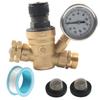 Water Pressure Regulator For RV Lead-free Brass Adjustable Reducer Gauge 3/4