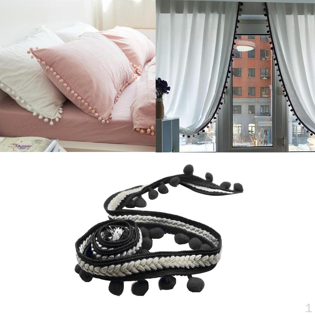 

Завіса китиця Бахрома Плетена швейна стрічка Рулон оббивної тканини чорний