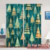 2pcs,Curtains Christmas Trees Festive Light Filtering Popular Curtains Prints Light Filtering Curtains Versatile All for Living