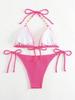 2024 European & American Sexy Lace-Up Halter Bikini Swimsuit