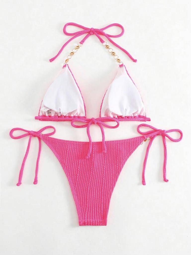 2024 Európske a Americké Sexy Šnurovacie Halter Bikiny Plavky