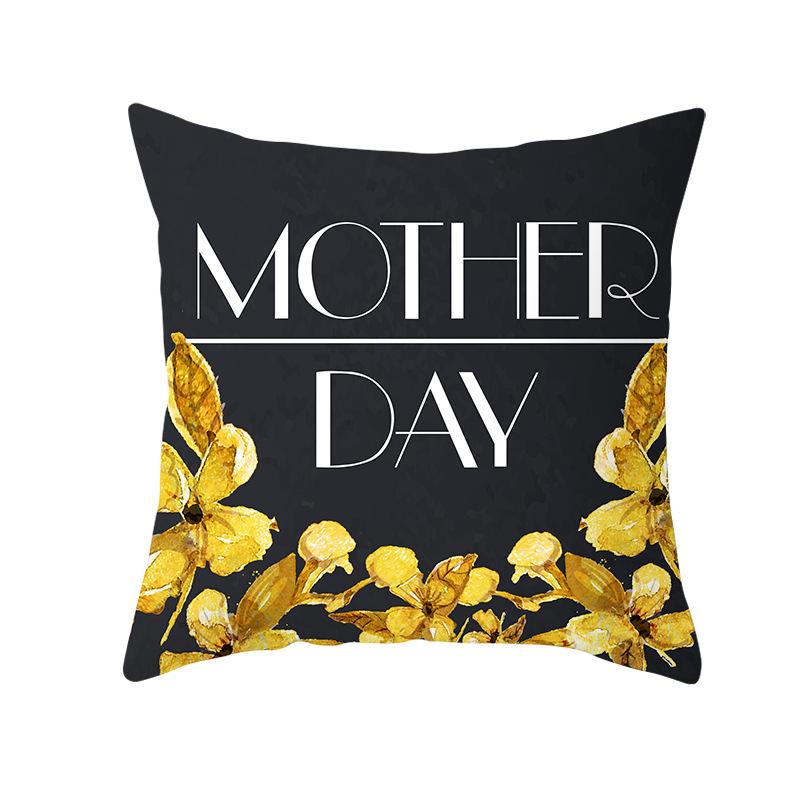 Mother's Day Pillow Peach Skin Printed Pillow Cover Sofa Cushion Cover Car Cushion Cover Home Decoration