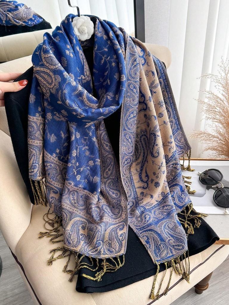 24Color Luxury Bohemian Style Shawl Women Scarf Jacquard Paisley Pattern Designer Lady Muslim Hijab Pashmina