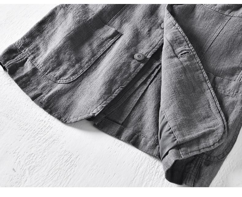 Men's Retro Plus Size Casual Linen Blazer - Business Formal Loose Fit Jacket