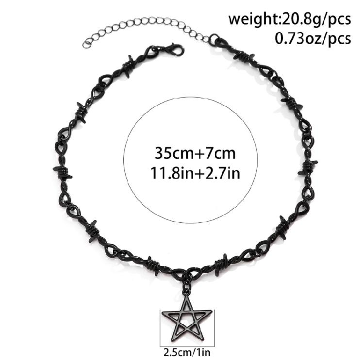 Thorn Chain Star Charm Neckwear Pendant Necklace Y2K Neck Jewellery Neckchain