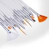 15 Gel Nail Art Brushes Size 3/4 / Liner / Fan / Spot Swirl