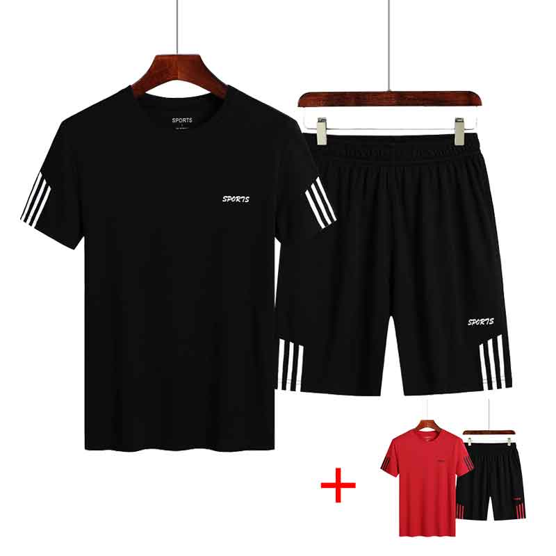 

Два комплекта топа и брюк. Мужской спортивный костюм. Комплект спортивной одежды. Повседневный комплект из двух предметов для бега и фитнеса. L