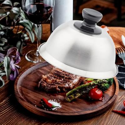 Runder Topfdeckel aus Edelstahl Käse Schmelzkuppel für Bratpfanne Grill Burger Sandwiches Steak Kochgeschirr