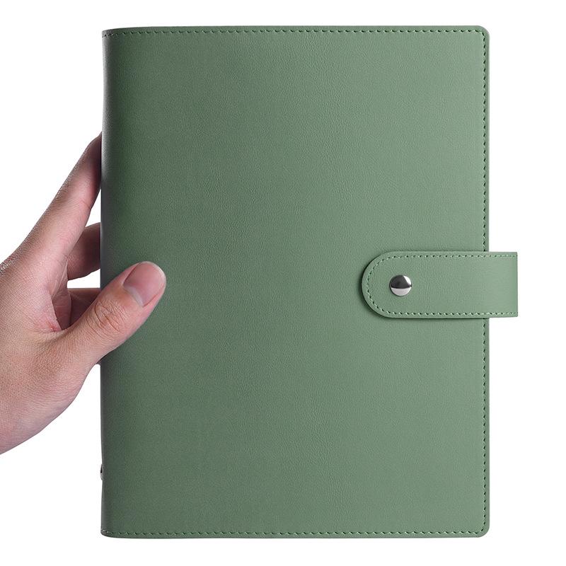 Leather Softcover Loose-Leaf Notebook with Snap Button - A5/A6 Diary & Journal